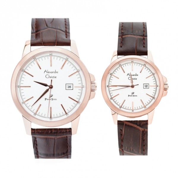 Alexandre Christie AC 1008 Rosegold White Couple